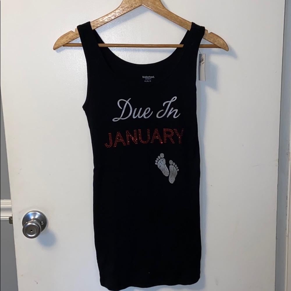Maternity Black Ribbed Tank